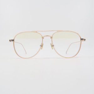 Tom Ford TF 5666-B 074 New Light Brown Aviator Blue Light Block Eyeglasses